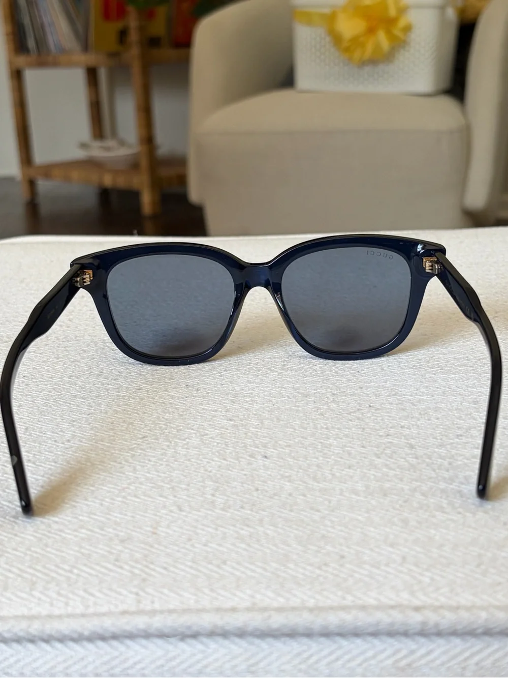 Gucci GG1264S 002 Navy Blue Square Sunglasses 52-18-145 Made in Italy